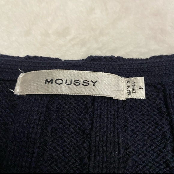 Moussy Ribbed V-Neck Crop ribbed Sweater One Size navy 28184 - Picture 3 of 9